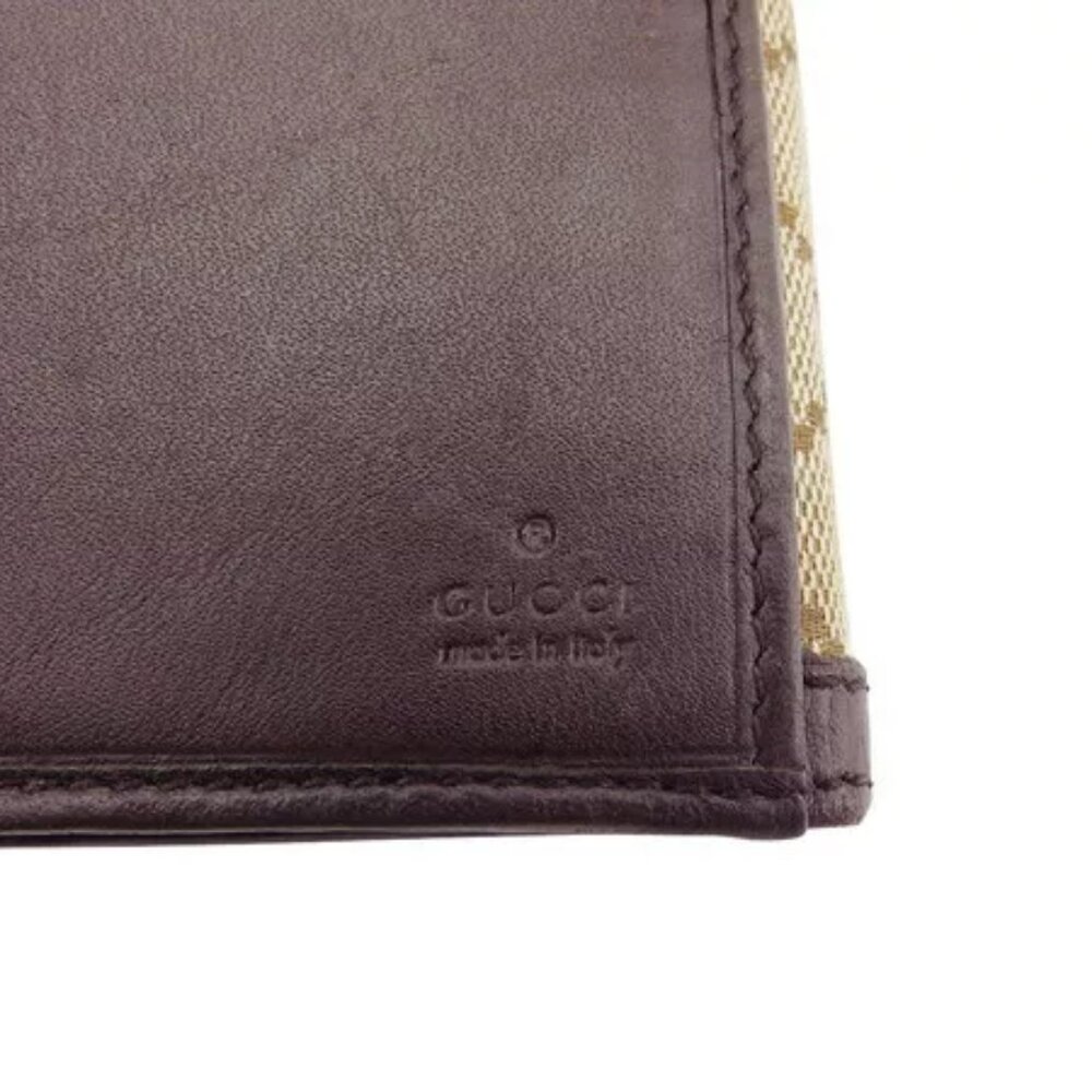 GUCCI Long Wallet GG Canvas Beige Canvas x Leather Authentic Used - Picture 6 of 10